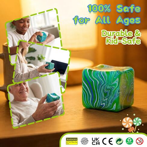 Soft Stretchy Squeeze Toys Stress Cube for Kids Adults, Slow Rising Squishy Ice Cube Sugar Balls for Boys Girls, Sensory Fidget Toys Stress Balls Anxiety Relief for ADHD/Autism, Party Favors, Gifts in Saudi Arabia