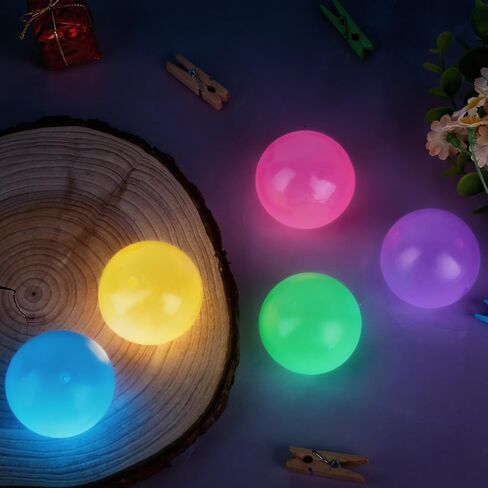 5PCS Glowing Sticky Balls Glow in the Dark Sensory Balls for Ceiling Slow Rising Stress Ball Fidget Toy Squishies Anxious Stress Relief Wall Ball for Adults Kids Stocking Stuffers Sensory in Saudi Arabia