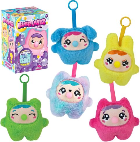 سلسلة مفاتيح من القطيفة من ORB Bubbleez Babies صندوق أعمى متنوع - لعبة تململ طفل Bubbleez واحدة فردية - اضغط لتفجير فقاعة كبيرة - ألعاب ضغط سحرية قابلة للتجميع لحقائب الظهر والمفاتيح وحقائب اليد المزيد in Kuwait