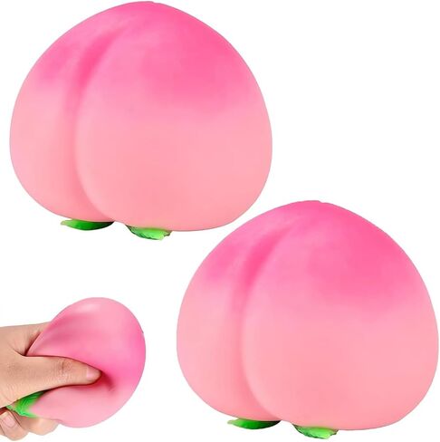 Peach Squishies Slow Rising Stress Relief Toy, Realistic Juicy Peach Shaped Fruit Squeezable Balls, Flexible Sensory Fidget Toy for Adults Office Desk Stress Relief Squishy Classroom Prizes in Saudi Arabia
