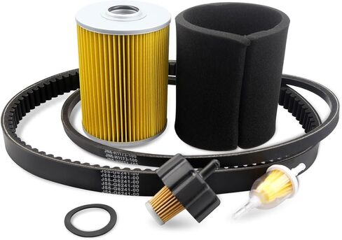 مجموعة ضبط مناسبة لعربة الجولف Yamaha G2 G5 G8 G9 G11 1985-1994، أحزمة القيادة، أحزمة البدء، مرشحات الهواء، الإسفنج، فلتر الوقود، قابس الإشعال، استبدال J38-14450-00 J10-14417-01 in Kuwait