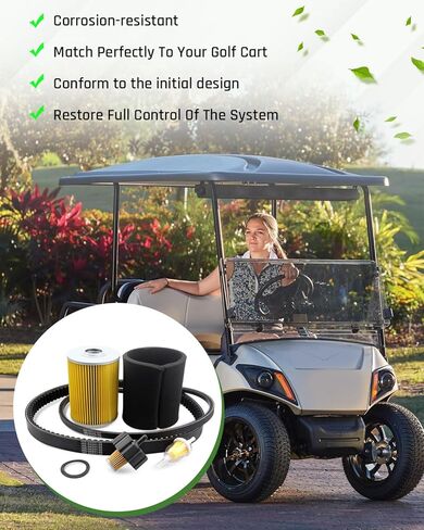 مجموعة ضبط مناسبة لعربة الجولف Yamaha G2 G5 G8 G9 G11 1985-1994، أحزمة القيادة، أحزمة البدء، مرشحات الهواء، الإسفنج، فلتر الوقود، قابس الإشعال، استبدال J38-14450-00 J10-14417-01 in Kuwait