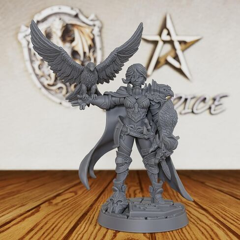 Minis Fantasy Minis غير المطلية بمقياس 28 مم - شخصية TTRPG مفصلة للعب الأدوار واللعبة المصغرة، مصغرات بشرية لألعاب الطاولة لأساتذة الزنزانات - Falconer Ward Paladin (AS367) in Kuwait