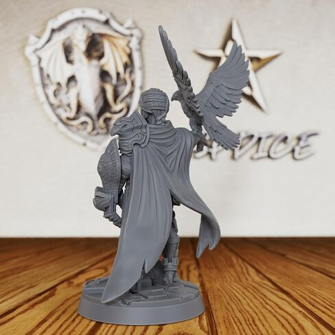 Minis Fantasy Minis غير المطلية بمقياس 28 مم - شخصية TTRPG مفصلة للعب الأدوار واللعبة المصغرة، مصغرات بشرية لألعاب الطاولة لأساتذة الزنزانات - Falconer Ward Paladin (AS367) in Kuwait
