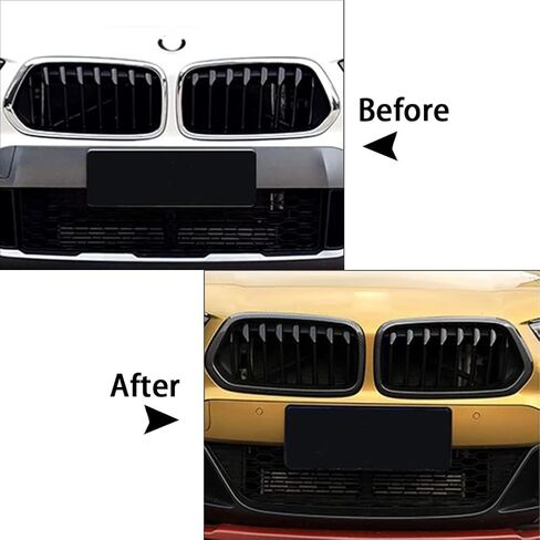 Rbanna1 Car Front Bumper Grille Frame Trim, Grill Cover for BMW X2 F39 2018-2021, Bright Black in Kuwait