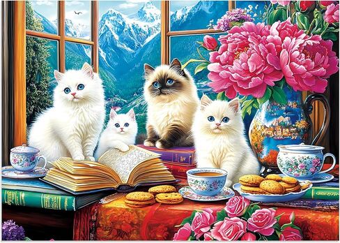 100 Piece Puzzles for Adults - Birds and Flowers Large Piece Puzzles for Senior Adults Kids Puzzle Ages 5-8 Jigsaw Puzzles, Random Die Cut, No 2 Pieces Alike, Birds on Branches 15" x 11" in Saudi Arabia