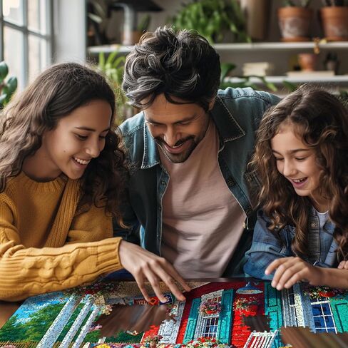 White Mountain 1000 Piece Jigsaw Puzzle Cozy Farm House Puzzles with Large Pieces Gift for Adults and Family 24"x30" - Summer Porch in Saudi Arabia