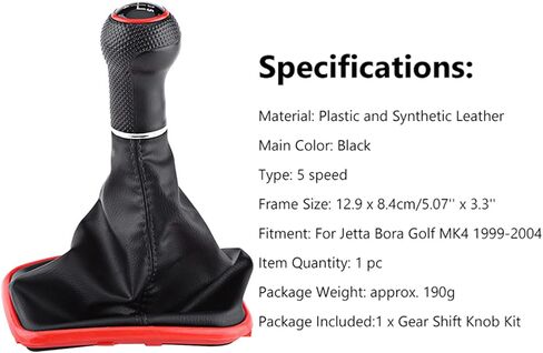 5 Speed Gear Shift Knob Gaitor Boot with Cover Compatible with MK4 1999‑2004 in Saudi Arabia