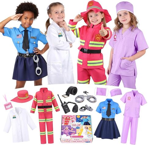 Meland Dress Up Clothes for Girls - Career Day Costume for Kids Ages 3-8 Year Old, Pretend Play Gift for Kids Girls in Saudi Arabia