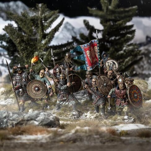 Wargames Delivered - Victrix Rus Infantry 8th to 9th Century with Bonus Miniature STL Download - 48 Miniatures, Varangian Guard & Slavic Warriors with 148 Heads, Shields & Weapons for Action Figure in Kuwait