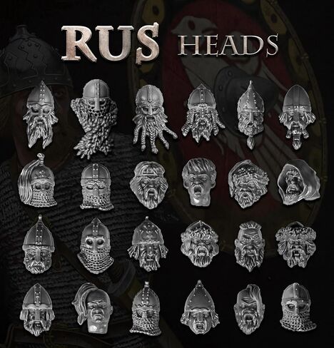 Wargames Delivered - Victrix Rus Infantry 8th to 9th Century with Bonus Miniature STL Download - 48 Miniatures, Varangian Guard & Slavic Warriors with 148 Heads, Shields & Weapons for Action Figure in Kuwait