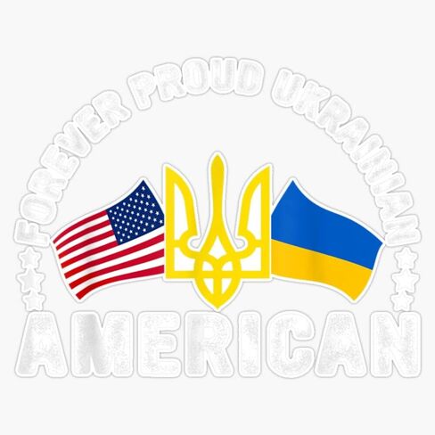 Magnet Forever Proud Ukrainian American Flag of Ukraine & America Magnetic Sticker Decal 5" in Saudi Arabia