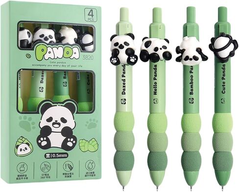 MOZXIRZ 4 Pcs Cute Gel Pens Retractable Pens Cartoon Puppy Pen 0.5mm Black Ink Smooth Writing Pen Office School Supplies (4Pcs Dog) in Kuwait