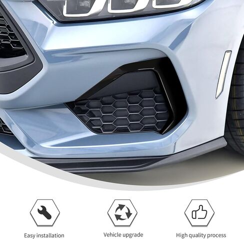 غطاء عاكس فتحة التهوية الأمامي من Linskip متوافق مع 2024 2025 2026 Ford Mustang GT Dark Horse، زخرفة شبكية لملحقات Mustang (أسود لامع) in Kuwait