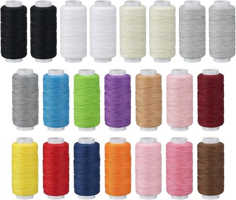 22PCS Elastic Thread for Sewing Machine, Latex Polyester, 0.6mm, 20m Each Spool, Colored Elastic Sewing Thread with Spool for Shirring, Serger, Overlock Machines, Quilting, Knitting, Weaving, DIY in Kuwait
