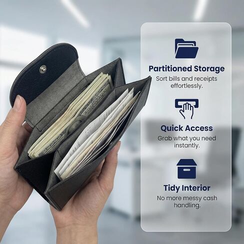 Cash Wallet for Women Long Envelope Bill Holder for Money and Dollar Storage All-in-One Slim Bifold Envelop Organizer for Cash Cards Travel and Daily Use in Kuwait