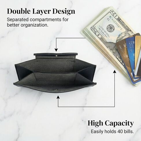 Cash Wallet for Women Long Envelope Bill Holder for Money and Dollar Storage All-in-One Slim Bifold Envelop Organizer for Cash Cards Travel and Daily Use in Kuwait