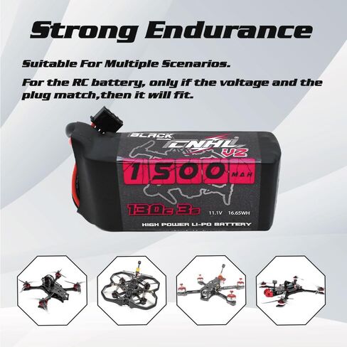 CNHL 1500mAh 3S Lipo Battery 11.1V 100C with XT60 Connector for RC Car RC Trucks RC Boat FPV Racing,RC Quadcopter Helicopter Airplane(2 Packs) in Saudi Arabia