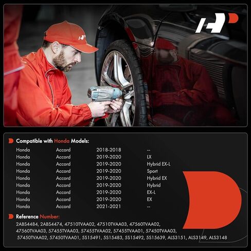 A-Premium 4PCS Front & Rear ABS Wheel Speed Sensor Compatible with Honda Models - Accord 2018 2019 2020 2021 in Kuwait