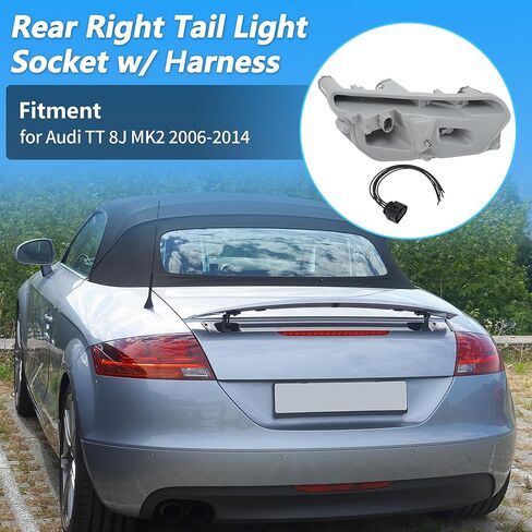 Right Rear Tail Light Bulb Holder Harness for Audi TT MK2 2006-2014 Tail Light Bulb Holder with Lamp Socket Plug Replace 8J0945258A in Kuwait