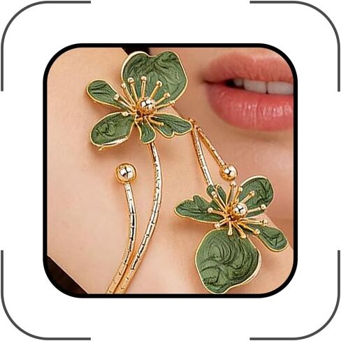 GIGB PBDK Gold Flower Arm Cuff Bracelets for Women Bohemia Vintage Floral Upper Arm Bangles Jewelry Greek Mythology Arm Band Open Bracelets Aesthetic Accessory in Saudi Arabia