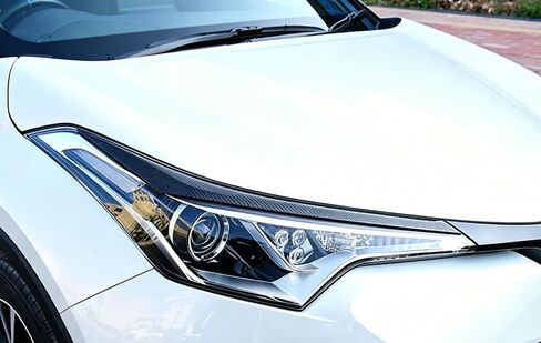 Car Accessories C-HR CHR Front Headlight Eyelid Eyebrow Edge Cover Trim Front Headlight Eyebrow Decorative Frame Fit for C-HR CHR 2018 2019 2020 ABS 2PCS (Carbon Fiber) in Kuwait