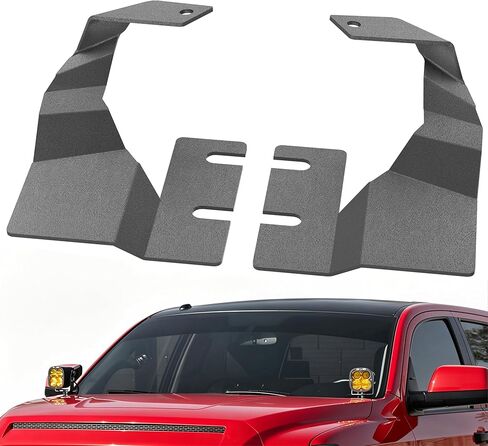 طقم دعامات إضاءة للغطاء بمفصلات للتركيب متوافق مع Toyota Tundra 2014 2015 2016 2017 2018 2019 2020 2021 لإضاءة العمل LED المساعدة على الطرق الوعرة (قطعتان، أسود) in Kuwait