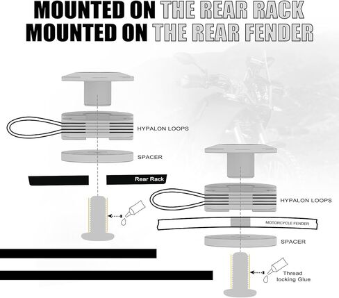 NICECNC Luggage Carrier Strap Rear Luggage Rack Ring Compatible with Yamaha YZ YZF WRF 125 250 450, Compatible with Kawasaki KX KXF125 250 450, Fit for Off-Road Models, See Fitment in Kuwait