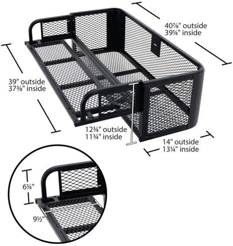 Black Widow Universal Deluxe Steel Mesh ATV Rear Drop Basket Rack in Saudi Arabia