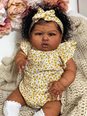 24inch Lifelike Reborn Baby Dolls Black Girls Silicone Babies That Look Real Toddler Eyes Open Realistic boy in Saudi Arabia