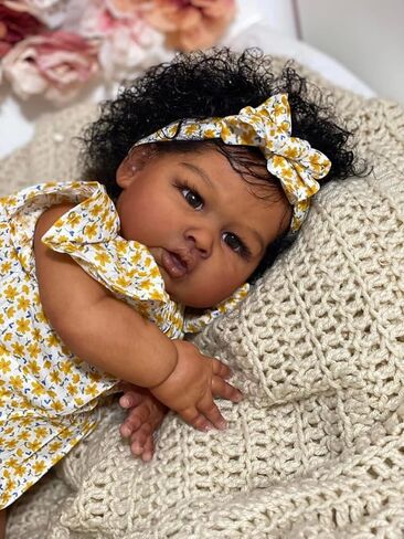 24inch Lifelike Reborn Baby Dolls Black Girls Silicone Babies That Look Real Toddler Eyes Open Realistic boy in Saudi Arabia