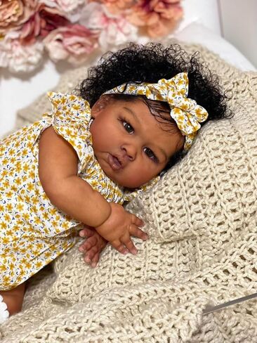 24inch Lifelike Reborn Baby Dolls Black Girls Silicone Babies That Look Real Toddler Eyes Open Realistic boy in Saudi Arabia