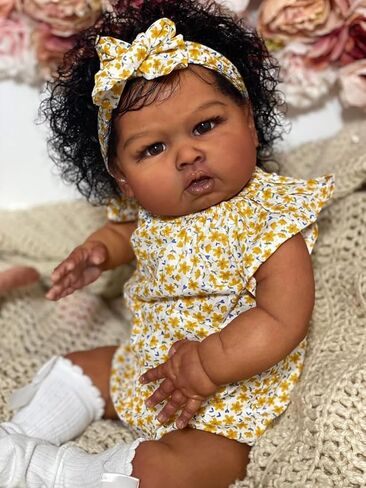 24inch Lifelike Reborn Baby Dolls Black Girls Silicone Babies That Look Real Toddler Eyes Open Realistic boy in Saudi Arabia