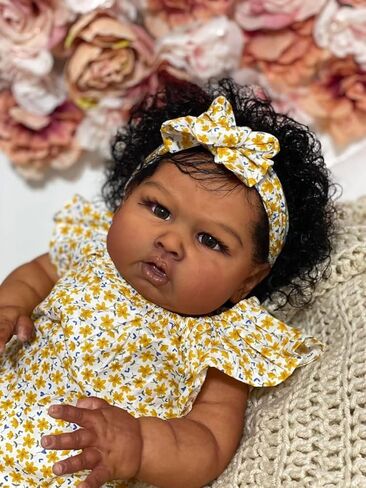 24inch Lifelike Reborn Baby Dolls Black Girls Silicone Babies That Look Real Toddler Eyes Open Realistic boy in Saudi Arabia