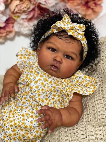 24inch Lifelike Reborn Baby Dolls Black Girls Silicone Babies That Look Real Toddler Eyes Open Realistic boy in Saudi Arabia