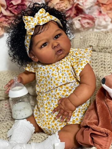 24inch Lifelike Reborn Baby Dolls Black Girls Silicone Babies That Look Real Toddler Eyes Open Realistic boy in Saudi Arabia