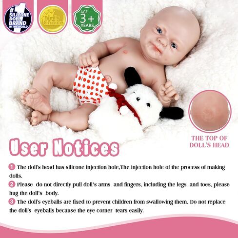 Vollence 14 inch Silicone Baby Dolls Girl Weighted 3.57 lb,[NOT Vinyl],Silicone Full Body Reborn Lifelike Realistic Real Life Newborn Soft Babies with Feeding Accessories & Gift Box for Kids Age 3+ in Saudi Arabia