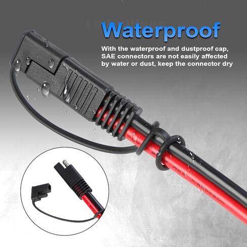 3FT SAE to SAE Cable 18 AWG Extension Cord Wire Harness 2 Pin Connector Cable Plug, Quick Disconnect 7.5A for Solar Panel, Battery, Motorcycle, Automotive (5 Packs) in Kuwait
