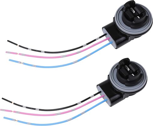 2PCS Car Brake Light Socket Replacements, 3157B Pre-Wired Harness Pigtail Socket, Bulb Pigtail Socket Connector Compatible with Turn Signal Light, Tail Light, Brake Light (3157B) in Kuwait