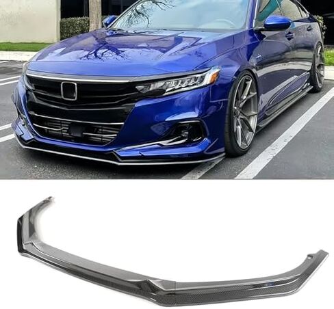 Front Bumper Lip 3Pcs for Honda Accord 2021 2022 10.5th Gen Sedan GT Style ABS Front Bumper Lip Splitter Spoiler Kit (Carbon Fiber Print) in Saudi Arabia