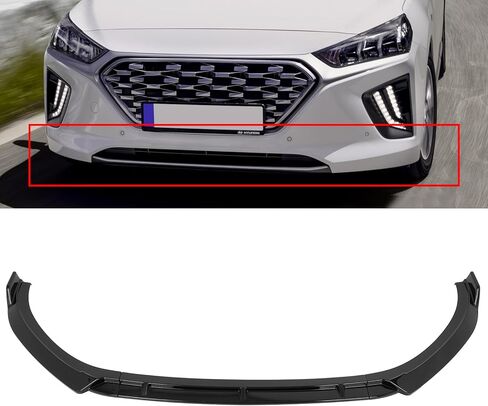 OCPTY 3 قطع مصد أمامي للشفاه PP أسود لامع متوافق مع 2017-2022 لشركة Hyundai IONIQ in Kuwait