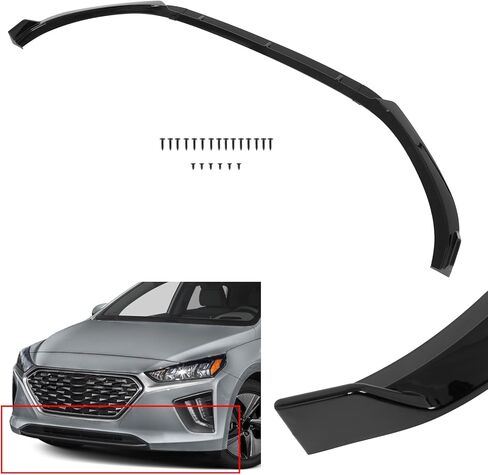 OCPTY 3 قطع مصد أمامي للشفاه PP أسود لامع متوافق مع 2017-2022 لشركة Hyundai IONIQ in Kuwait