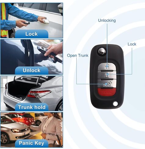 X AUTOHAUX CWTWB1G767 مفتاح السيارة فوب شل 4 زر التحكم عن بعد مفتاح القضية قذيفة دخول بدون مفتاح استبدال الإسكان الأسود لFortwo الذكية 453 فورفور 2015-2017 in Kuwait