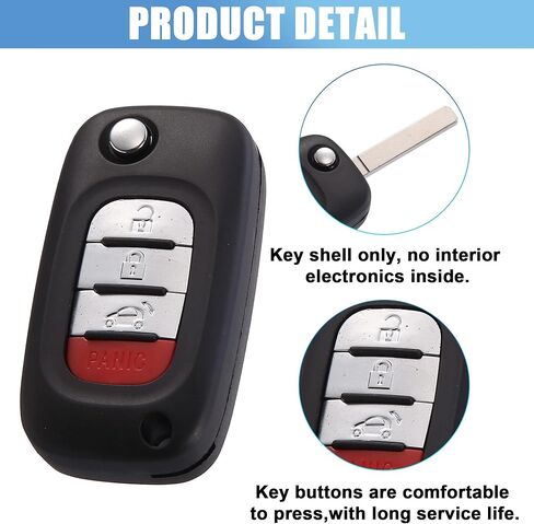X AUTOHAUX CWTWB1G767 مفتاح السيارة فوب شل 4 زر التحكم عن بعد مفتاح القضية قذيفة دخول بدون مفتاح استبدال الإسكان الأسود لFortwo الذكية 453 فورفور 2015-2017 in Kuwait