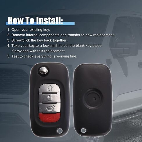 X AUTOHAUX CWTWB1G767 مفتاح السيارة فوب شل 4 زر التحكم عن بعد مفتاح القضية قذيفة دخول بدون مفتاح استبدال الإسكان الأسود لFortwo الذكية 453 فورفور 2015-2017 in Kuwait