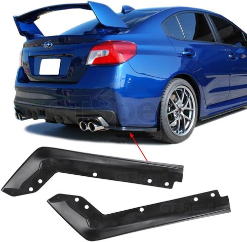 Compatible with/Replacement for Rear Bumper Lip, OE Style PU Rear Lip Side Aprons Black, Fits 2015 2016 2017 2018 Subaru Impreza WRX STI 4-Door Sedan in Saudi Arabia