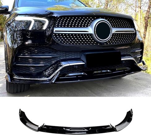 الشفة الأمامية متوافقة مع مرسيدس بنز GLE-Class W167 C167 GLE350 GLE450 GLE53 AMG 2019-2023 مجموعة الجسم الناشرة للشفاه الأمامية، أسود لامع in Kuwait
