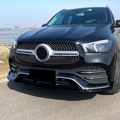 الشفة الأمامية متوافقة مع مرسيدس بنز GLE-Class W167 C167 GLE350 GLE450 GLE53 AMG 2019-2023 مجموعة الجسم الناشرة للشفاه الأمامية، أسود لامع in Kuwait
