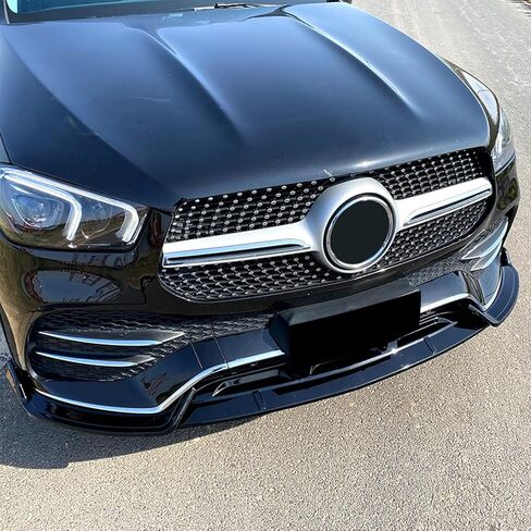 الشفة الأمامية متوافقة مع مرسيدس بنز GLE-Class W167 C167 GLE350 GLE450 GLE53 AMG 2019-2023 مجموعة الجسم الناشرة للشفاه الأمامية، أسود لامع in Kuwait