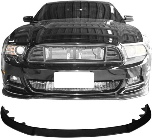 الشفة الأمامية الممتصة للصدمات متوافقة مع سيارة فورد موستانج 2013-2014، GT Style Black PP لمسة نهائية للشفاه الأمامية أسفل الذقن إضافة إلى بواسطة IKON MOTORSPORTS in Kuwait
